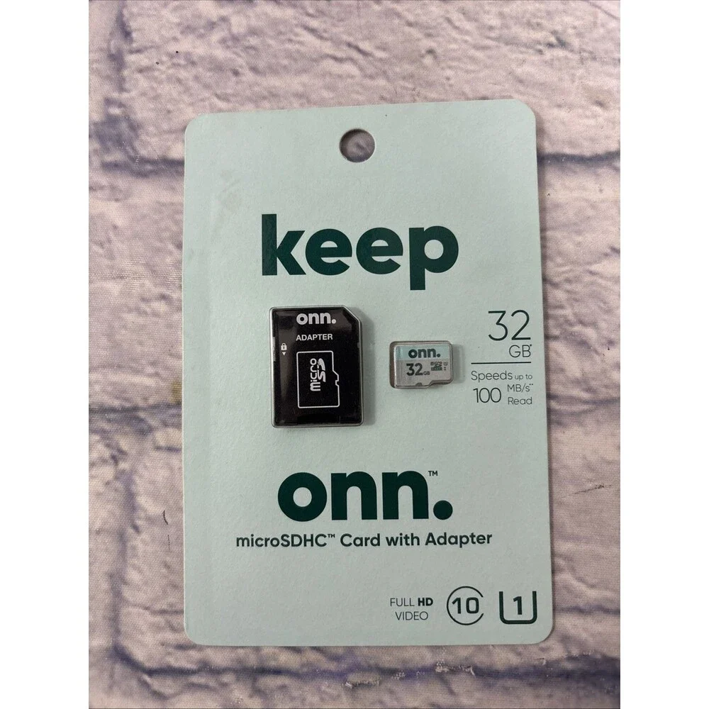 ONN 32GB microSDHC Card with Adapter Class 10 NEW